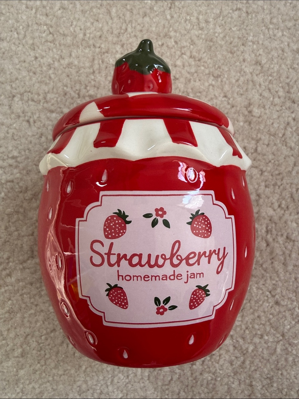 Strawberry Jam Ceramic Jar with Lid, Target Bullseye Playground